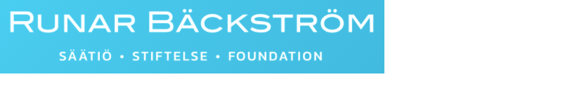 Runar Bäckström's foundation logo. Hyperlink goes to the foundations home page